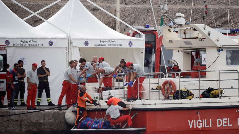 FILE PHOTO: Rescue operations continue after a luxury yacht sank off Sicily