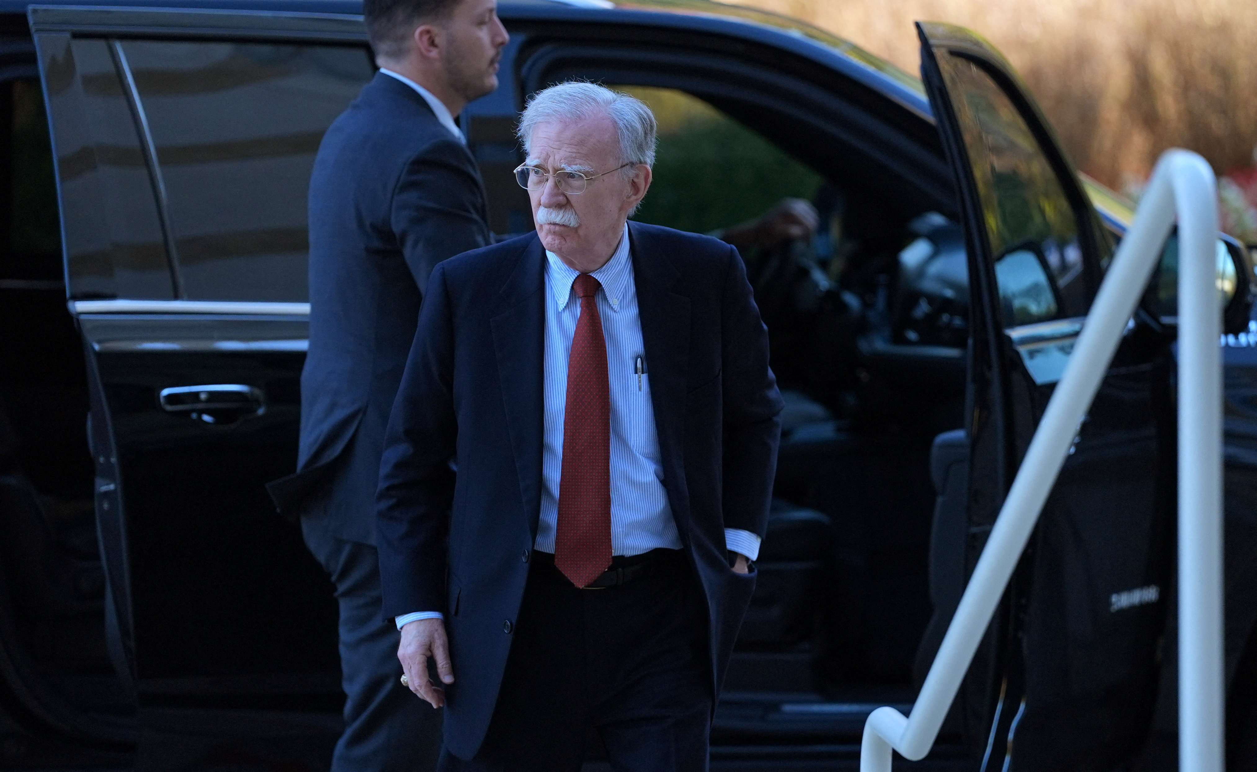 Former White House national security adviser Bolton arrives at U.S. District Court