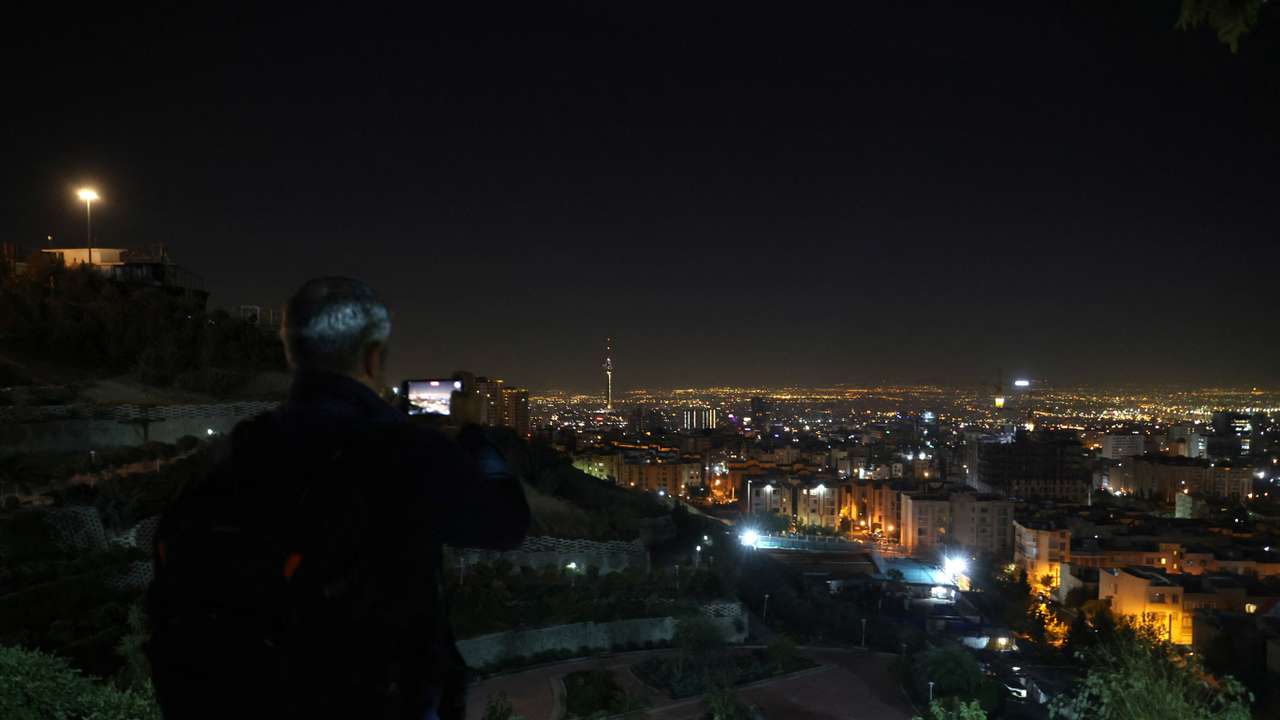 A general view of Tehran after several explosions were heard, in Tehran