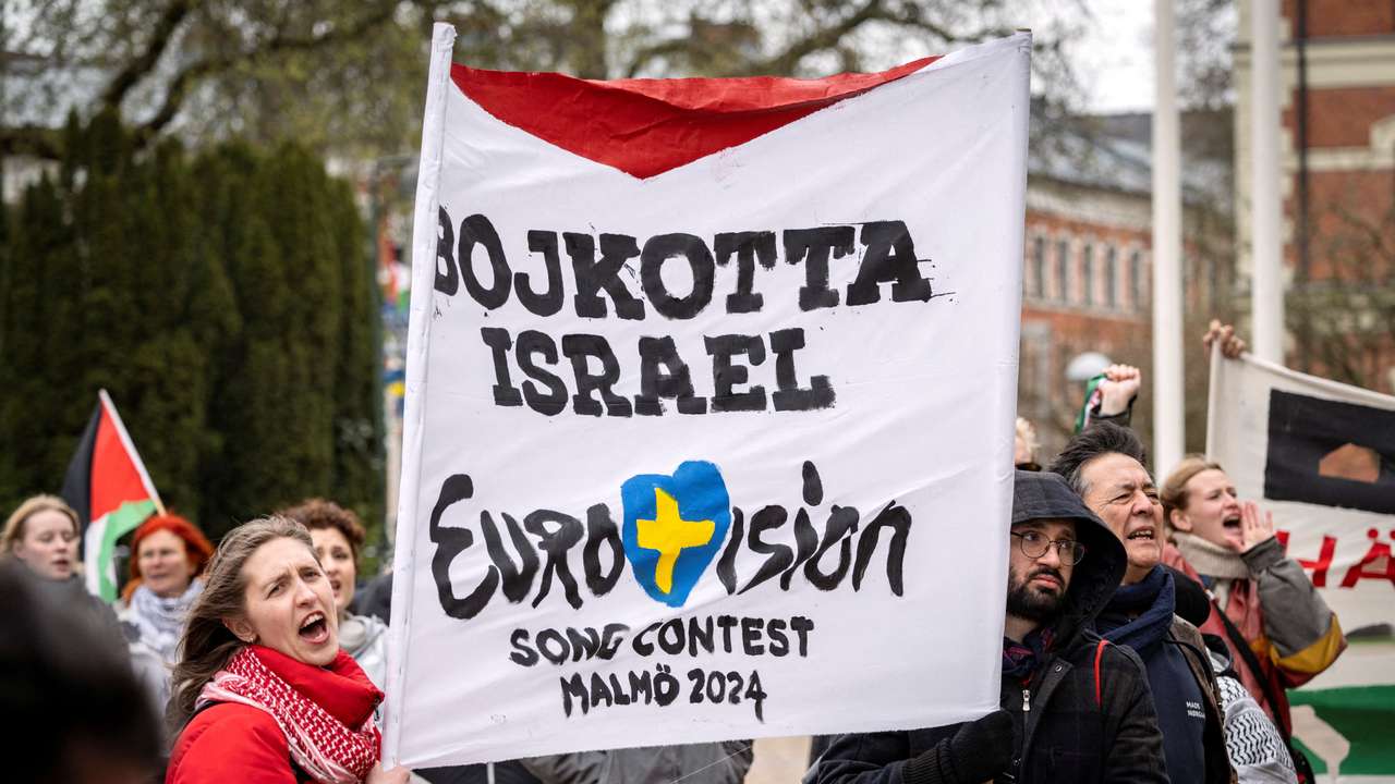 Protest against Israel's participation in Eurovision, in Malmo