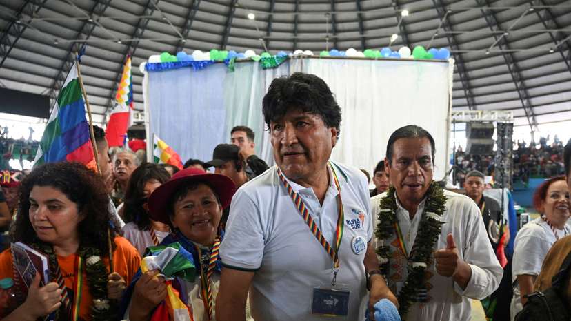 FILE PHOTO: Bolivia’s former President Evo Morales leaves after attending a RUNASUR event