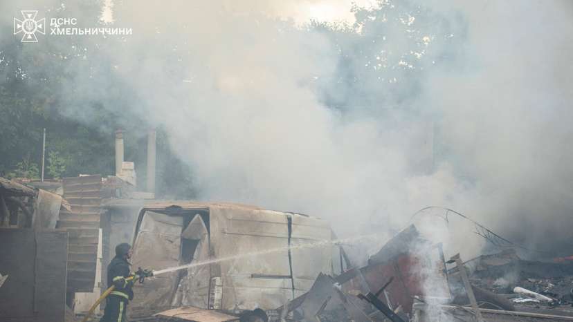 Aftrmath of a Russian drone and missile attack in Khmelnytskyi