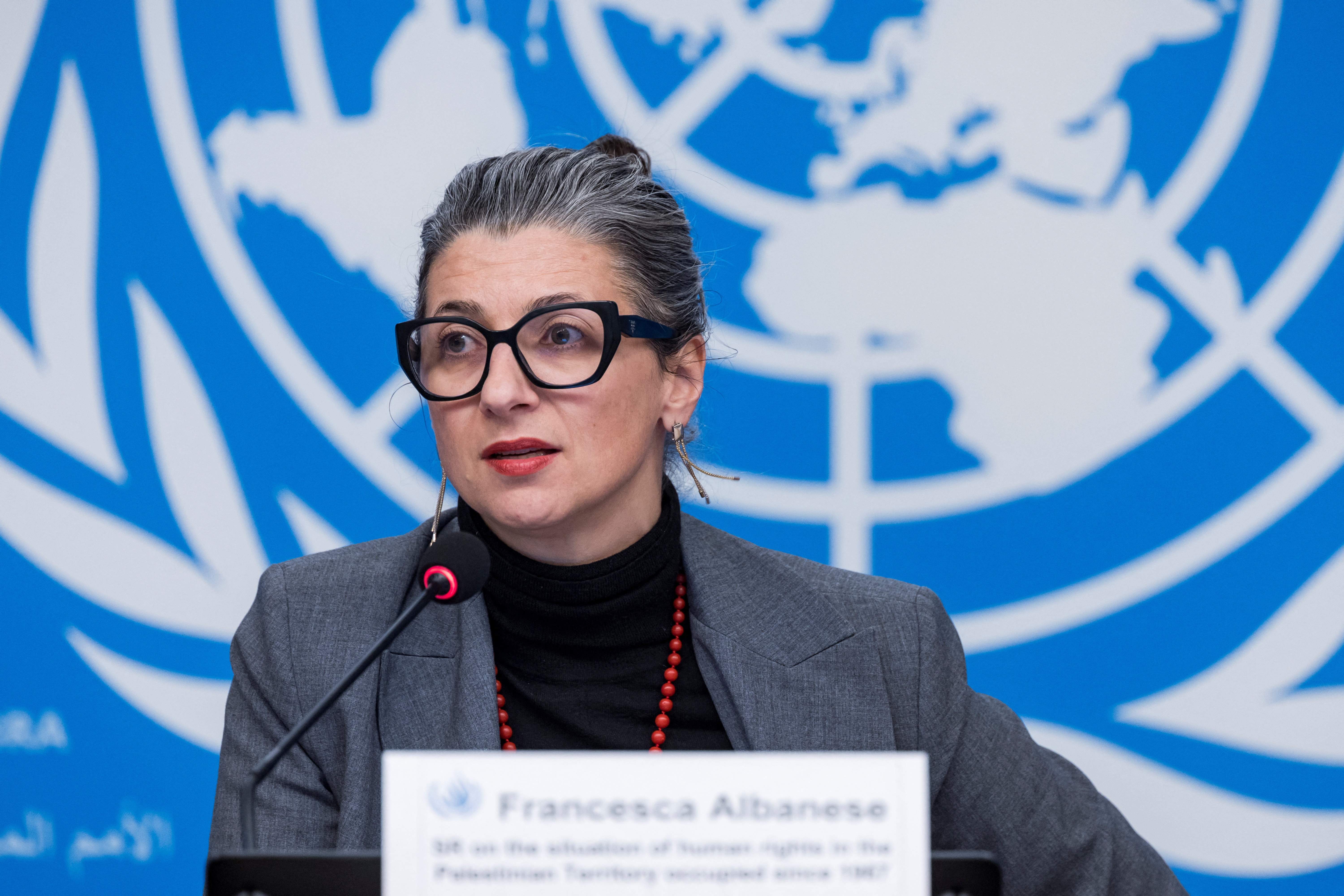 UN special rapporteur on human rights in the Palestinian territories Francesca Albanese