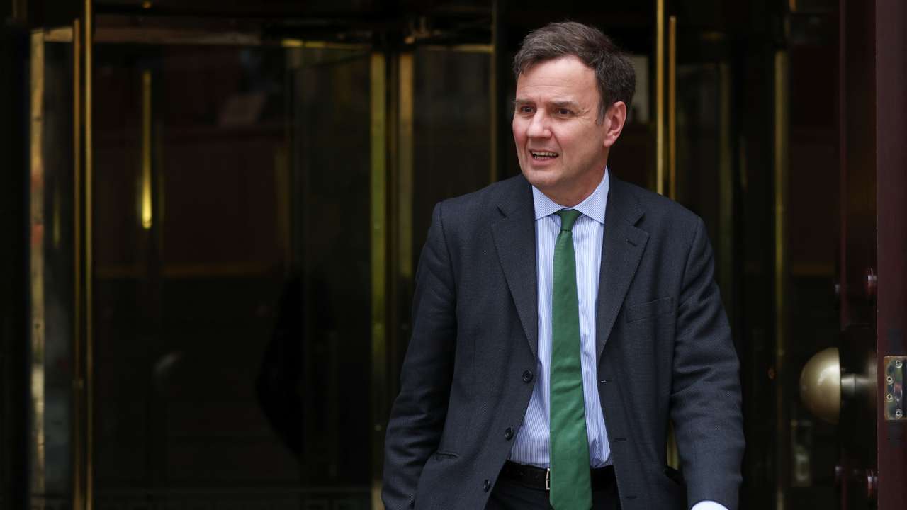 Minister of State for Business, Energy and Clean Growth Greg Hands leaves after a radio interview in Westminster, London