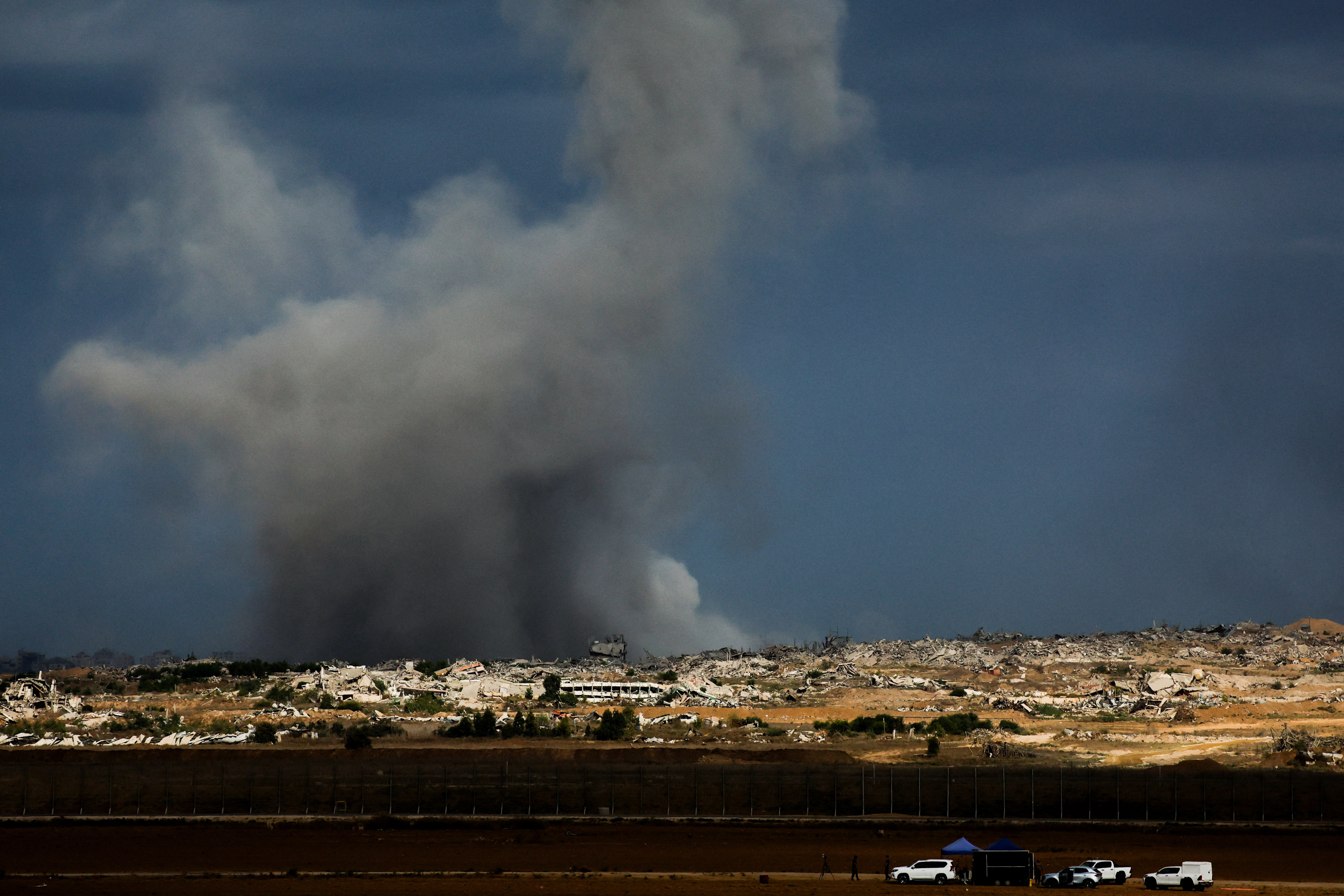 Israel-Gaza border after U.S. President Donald Trump announced that Israel and Hamas agreed on the first phase of a Gaza ceasefire