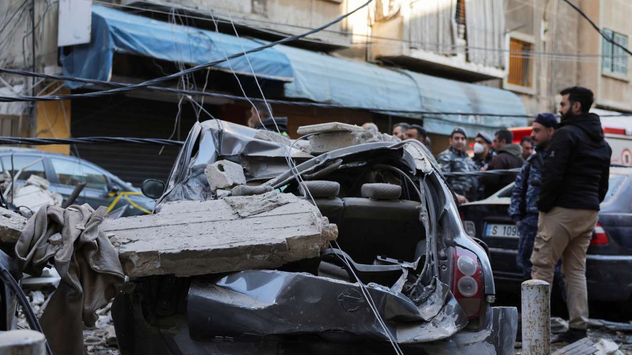 Aftermath of an Israeli strike, in central Beirut