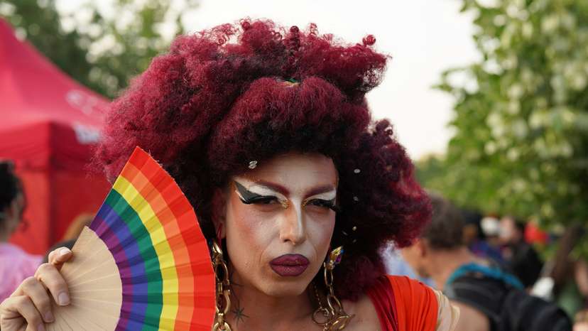 LGBTQ+ people and their supporters take part in a Pride Parade in Bucharest, Romania