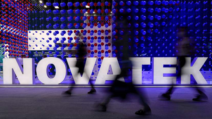 FILE PHOTO: The Novatek stand at the St. Petersburg International Economic Forum