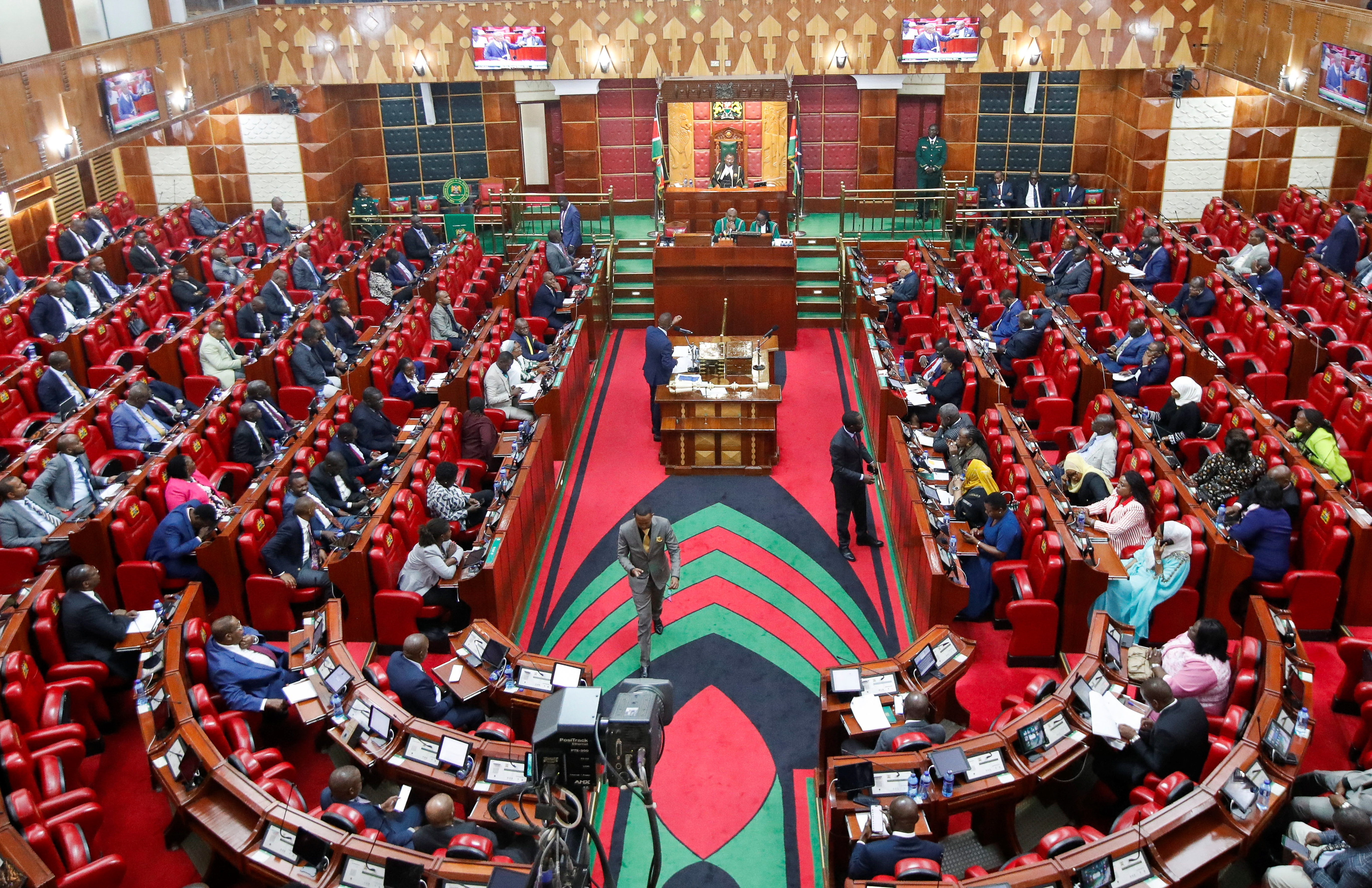 A general view shows Kenyan Members of Parliament as they discuss the impeachment of Deputy President Rigathi Gachagua inside the Parliament buildings in Nairobi