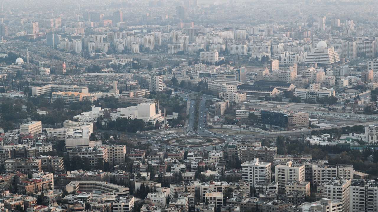 A general view shows Damascus from Mount Qasioun, after one month since the ousting of Syria's Bashar al-Assad, in Damascus