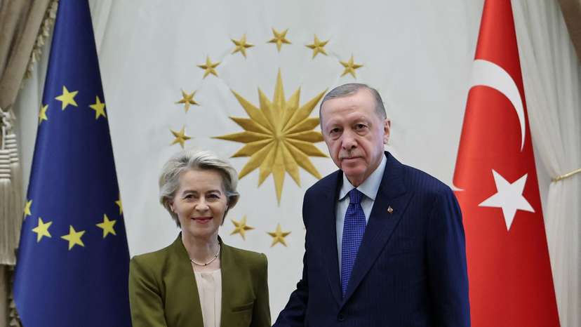 Turkey’s President Erdogan meets with European Commission President Ursula von der Leyen in Ankara