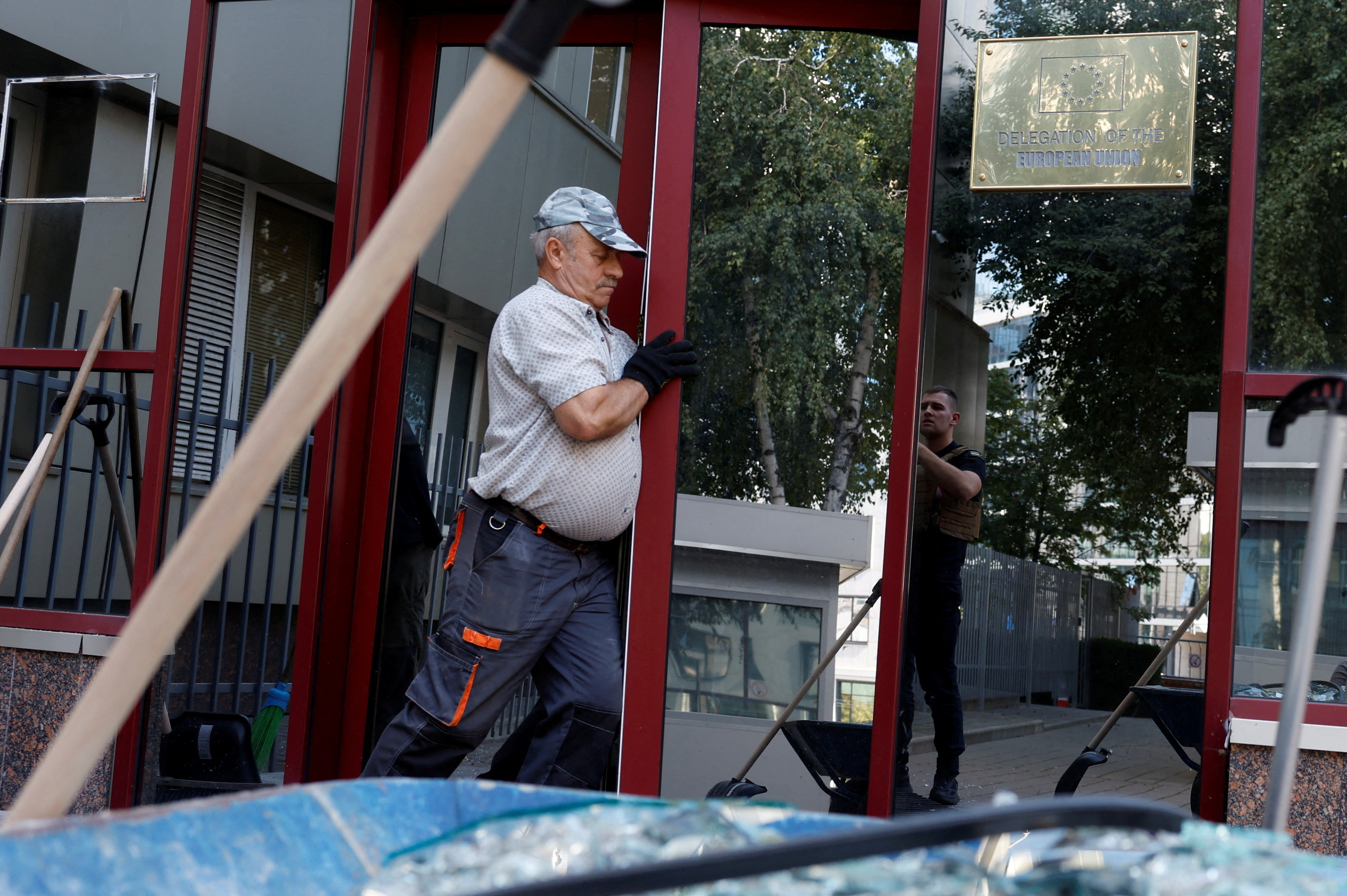 Aftermath of a Russian missile and drone attack in Kyiv