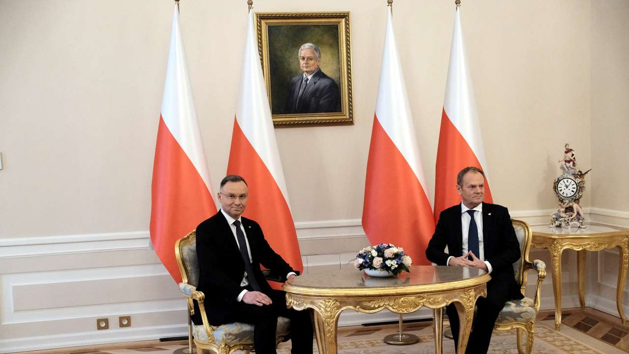 Polish President Andrzej Duda meets with Prime Minister Donald Tusk, at Presidential Palace in Warsaw