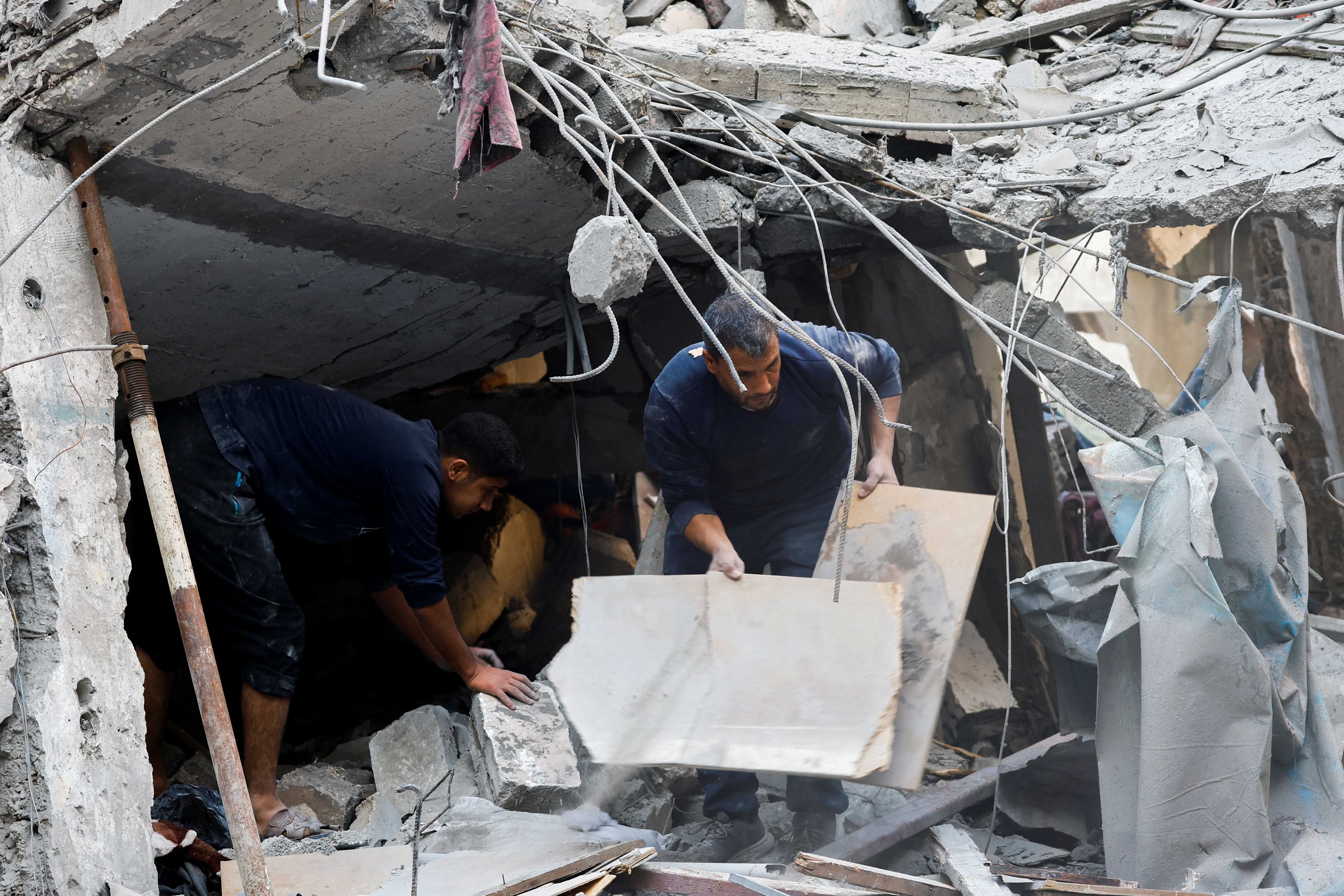 Aftermath of Saturday's Israeli strike in the Central Gaza Strip