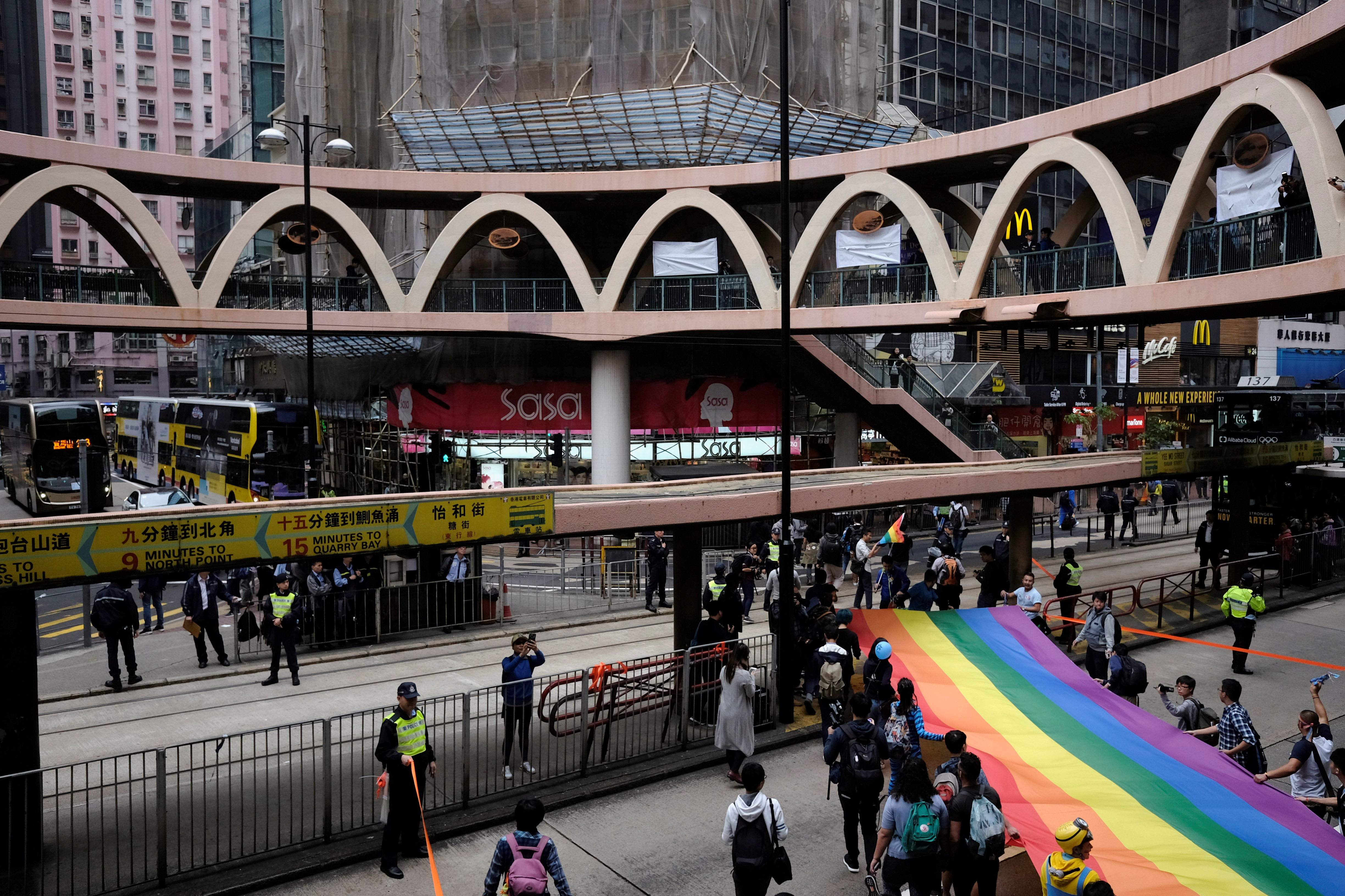 Supporters of LGBT rights take part in the annual pride parade in Hong Kong, China