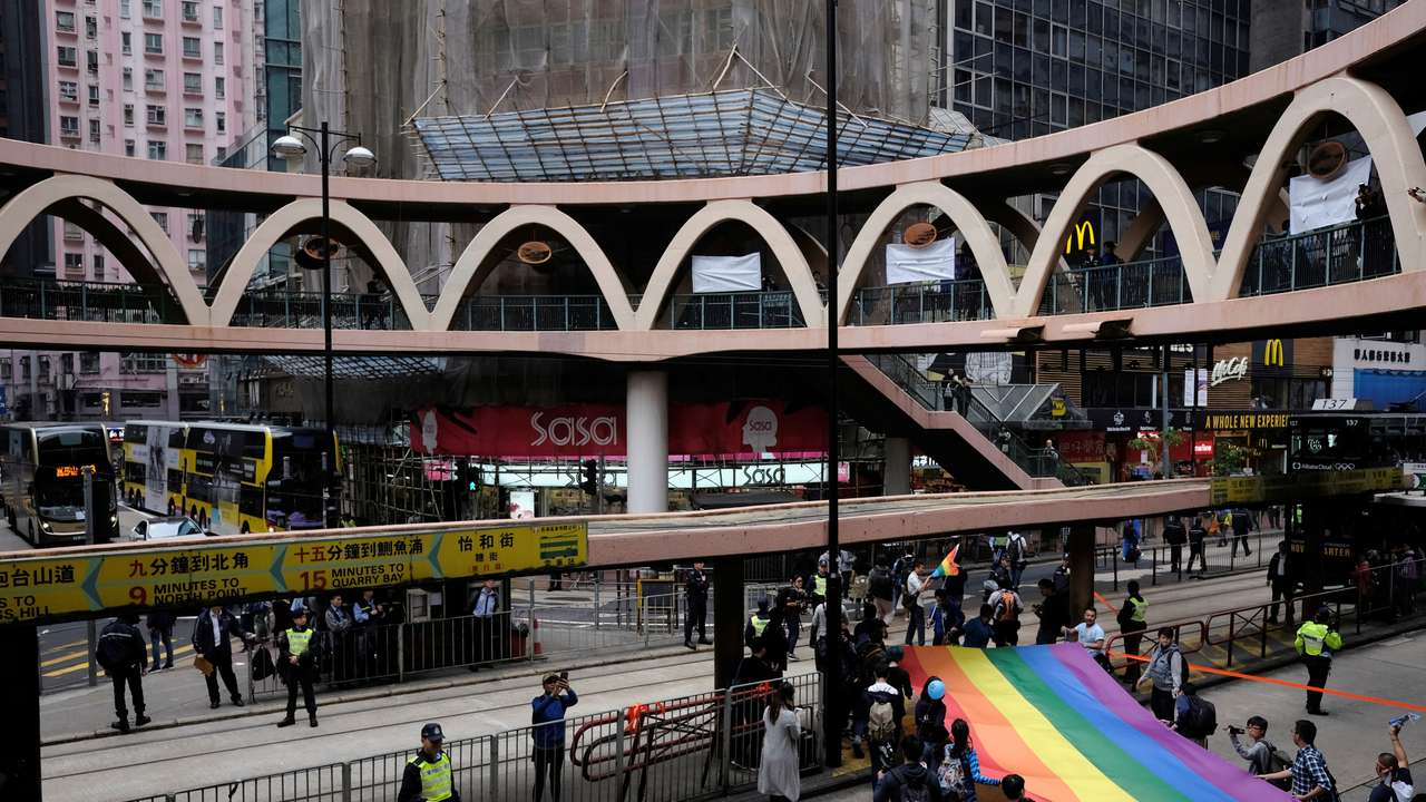 Supporters of LGBT rights take part in the annual pride parade in Hong Kong, China