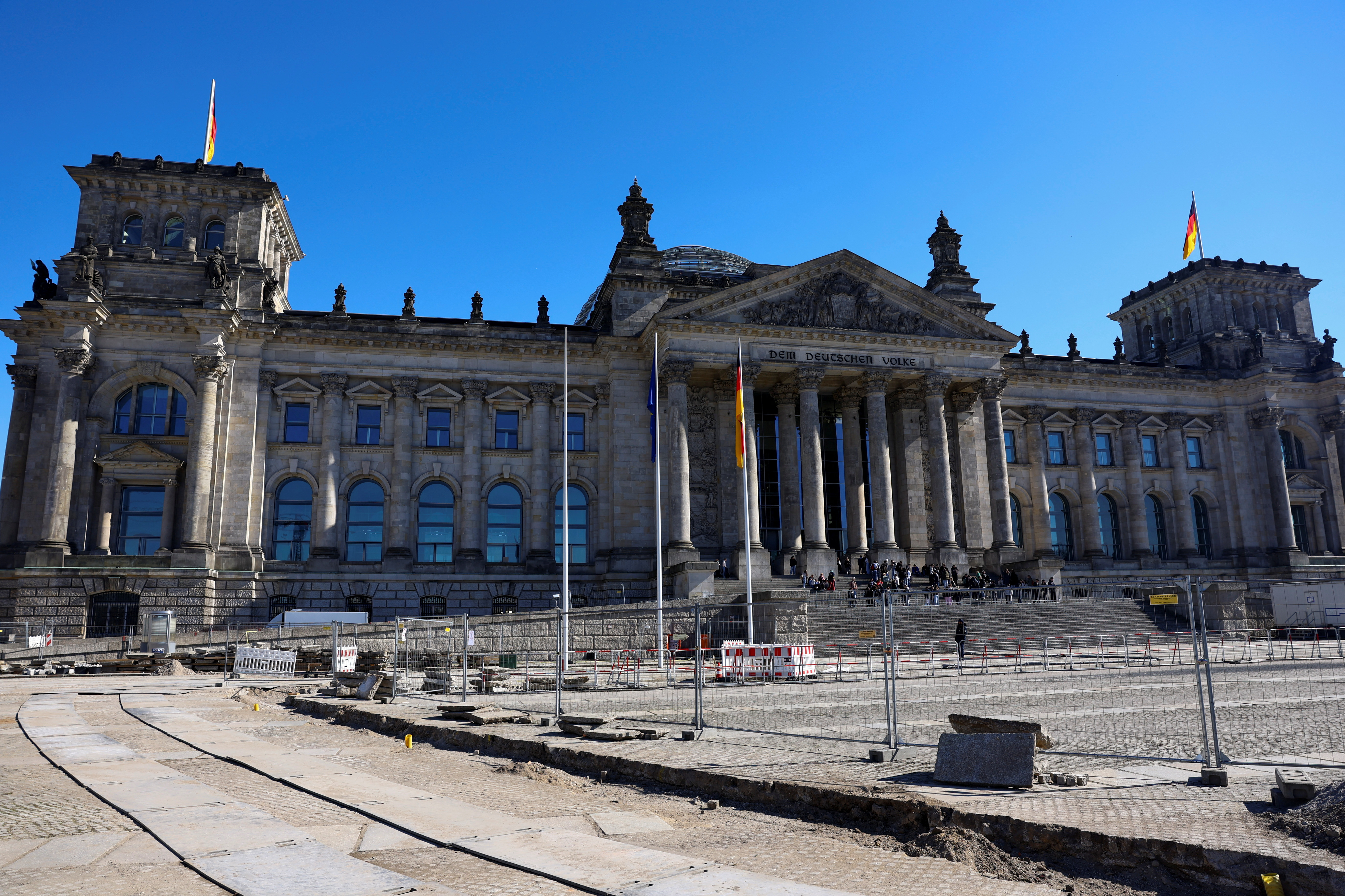 A view shows the Reichstag building, the seat of the German parliament, the Bundestag, in Berlin,