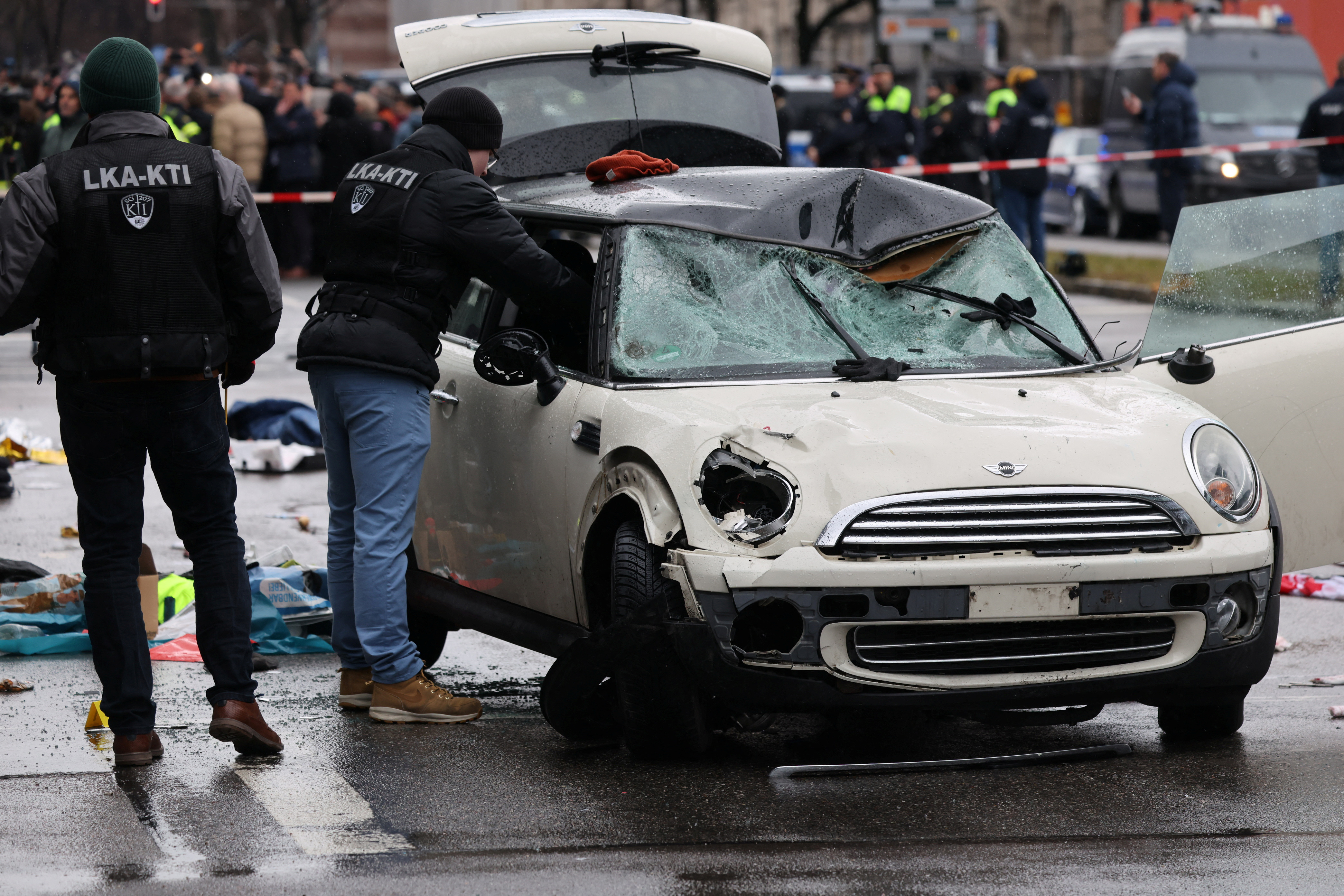 Several injured after car drives into crowd of people in Munich