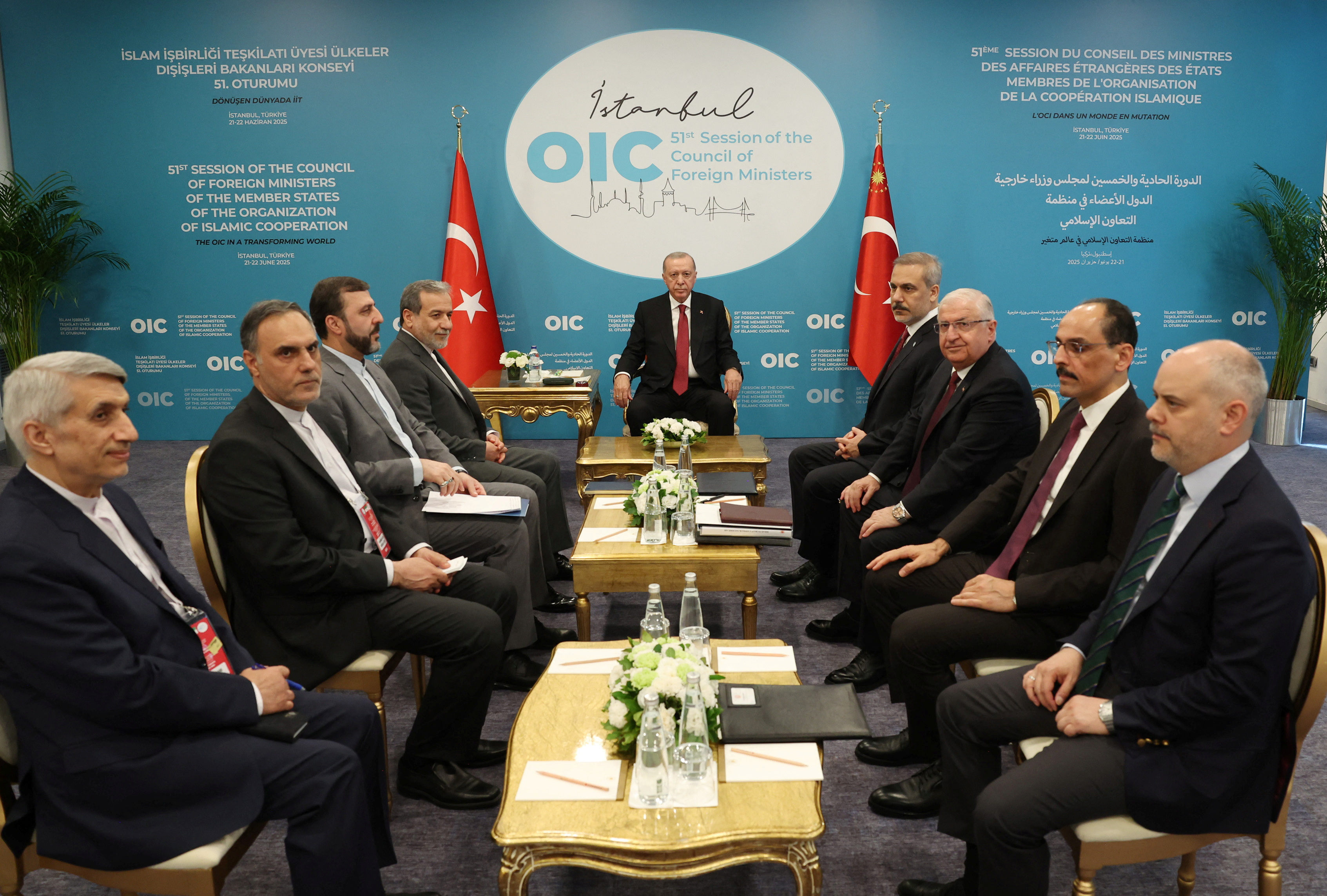 Turkey's President Tayyip Erdogan meets with Iranian Foreign Minister Abbas Araghchi in Istanbul