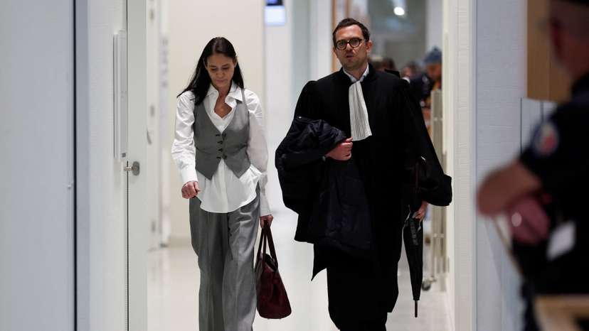 British actress Charlotte Lewis arrives for the verdict of her defamation case against filmmaker Polanski, in Paris