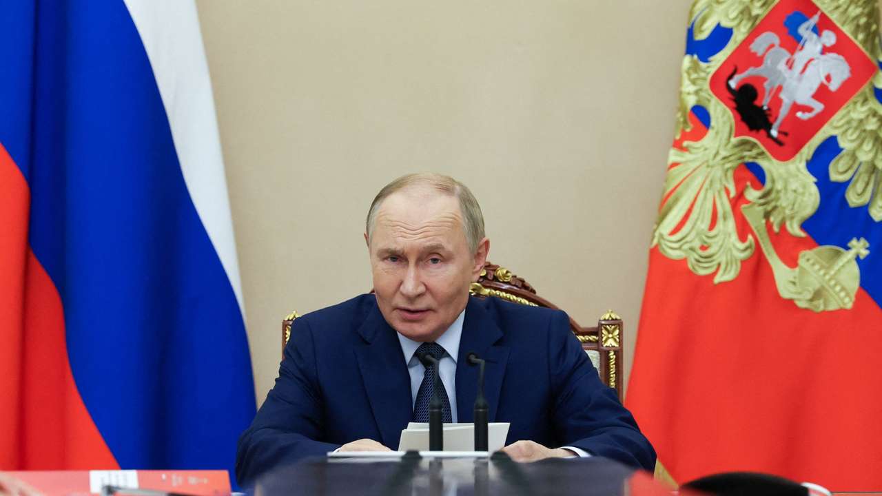Russian President Putin chairs a meeting with members of the Security Council in Moscow