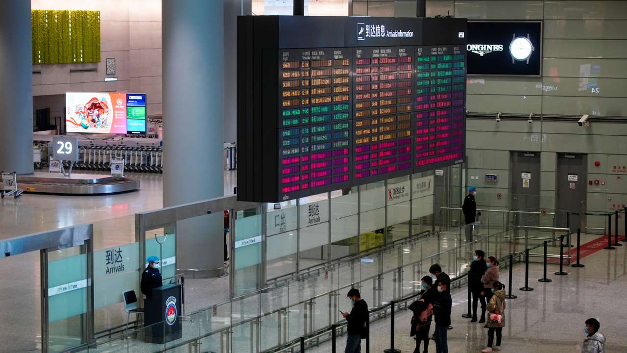 Travel season ahead of the Chinese Lunar New Year, at an airport in Shanghai