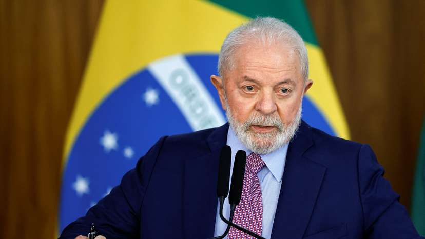 Brazil's president Luiz Inacio Lula da Silva attends a press conference in Brasilia