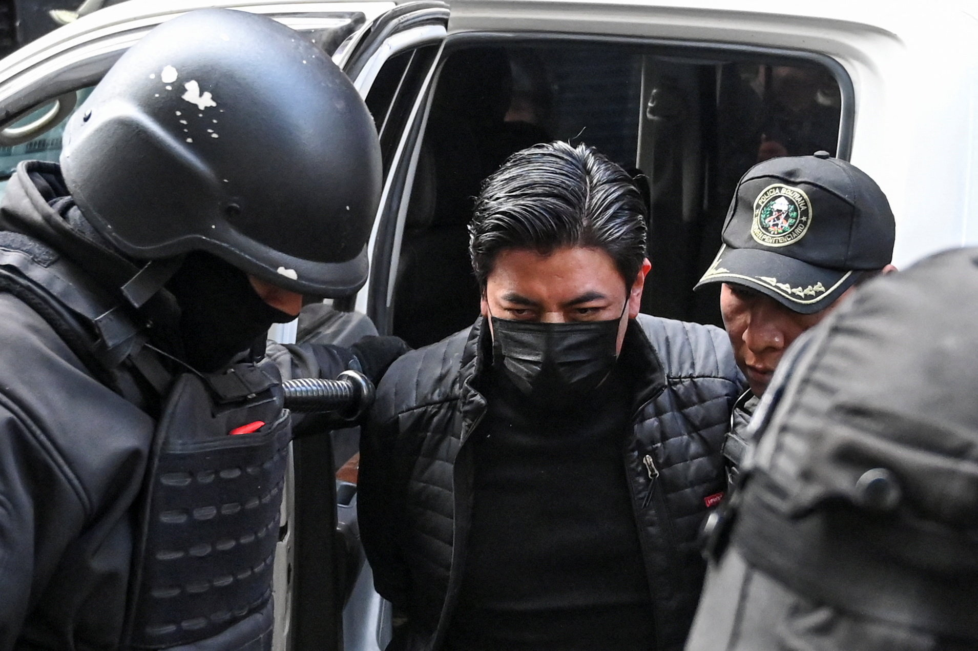 Bolivian court deliberates on the possible release to house arrest of right-wing political leaders Camacho and Pumari, in La Paz