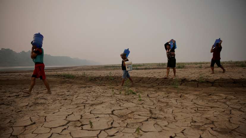 Drought in the Madeira River in Amazon