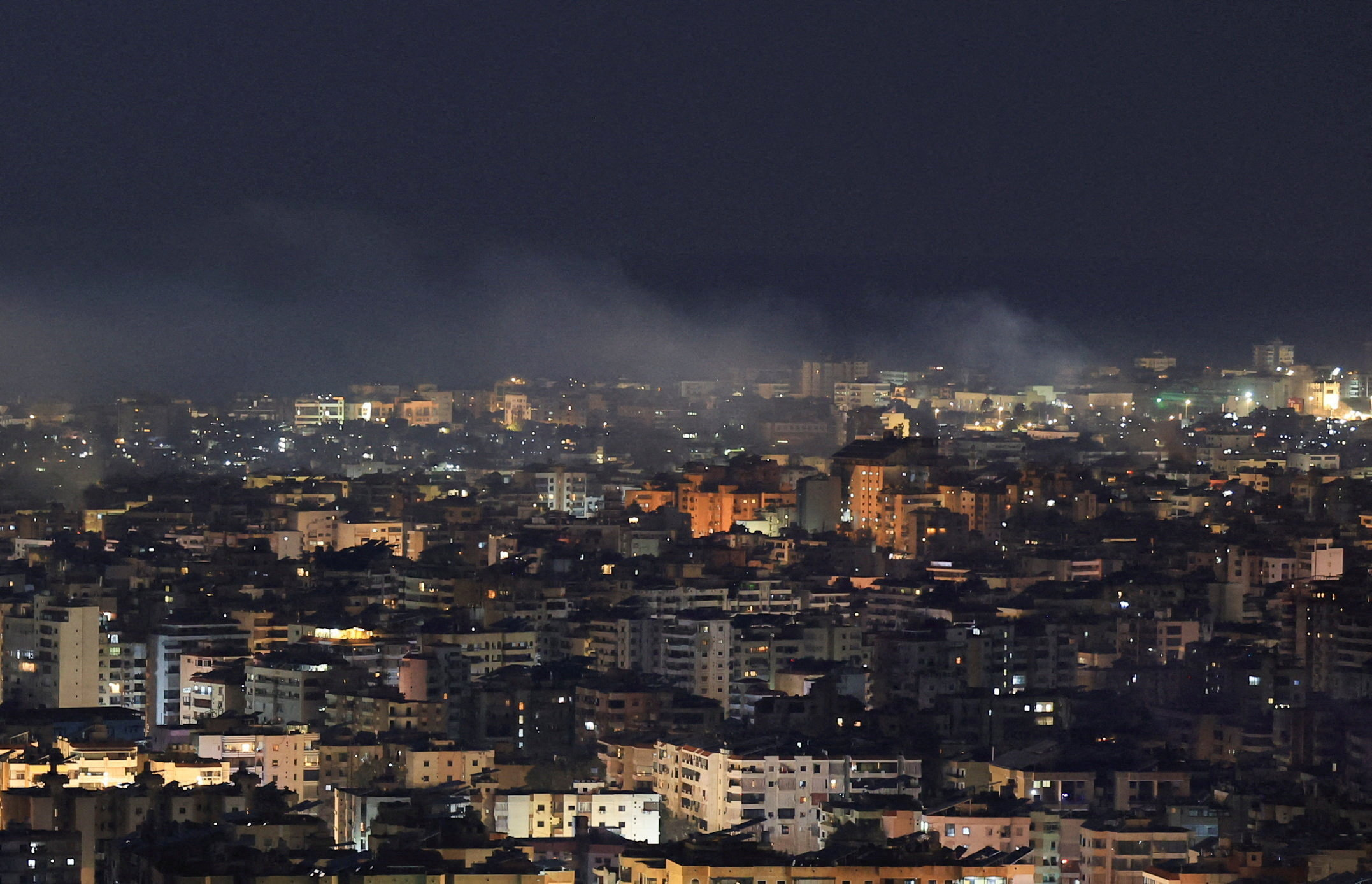 Smoke rises after Israeli strikes in Beirut's southern suburbs