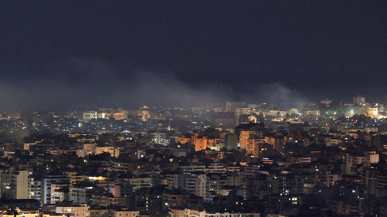 Smoke rises after Israeli strikes in Beirut's southern suburbs