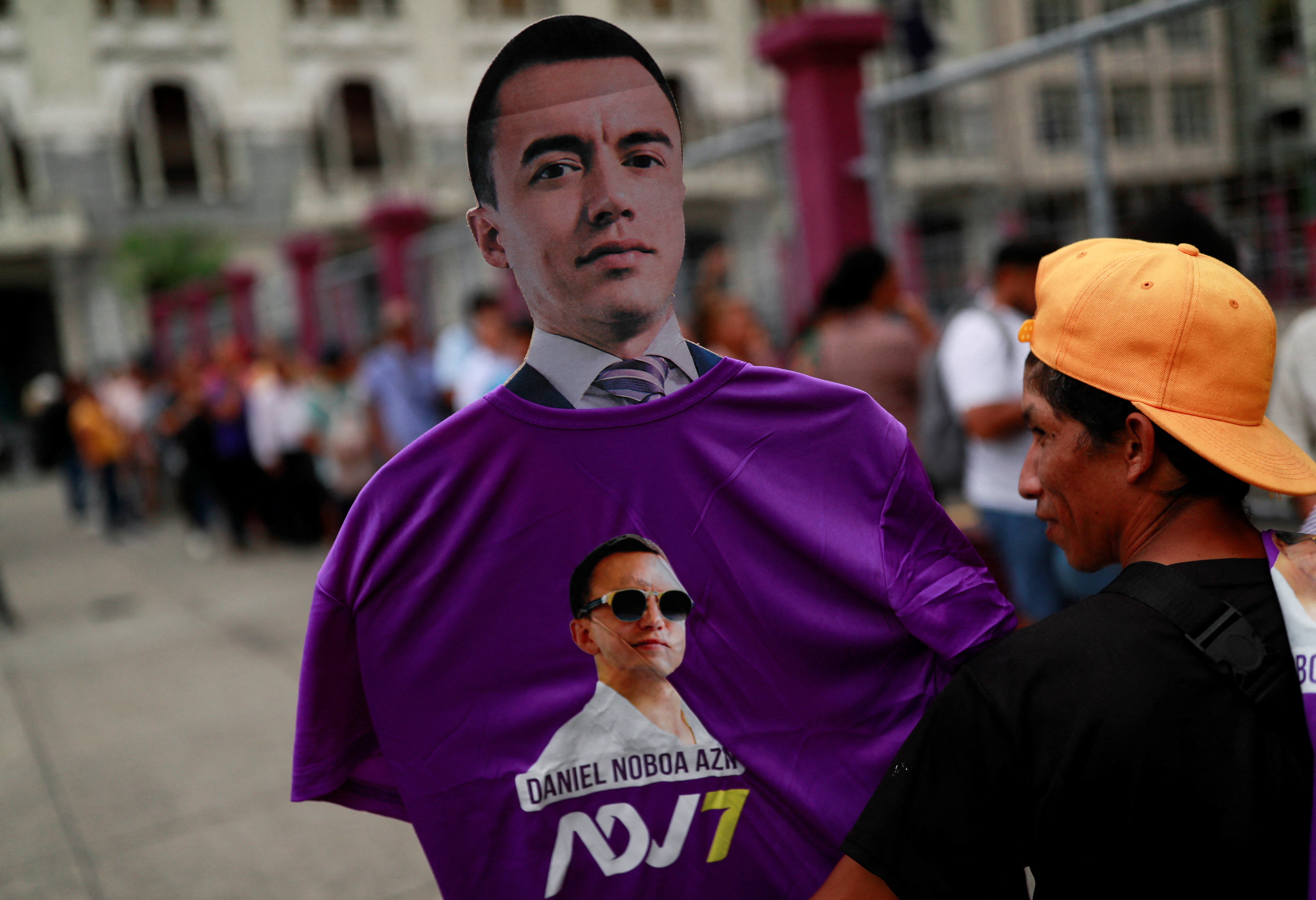 Ecuadorean President Noboa campaigns for re-election, in Guayaquil