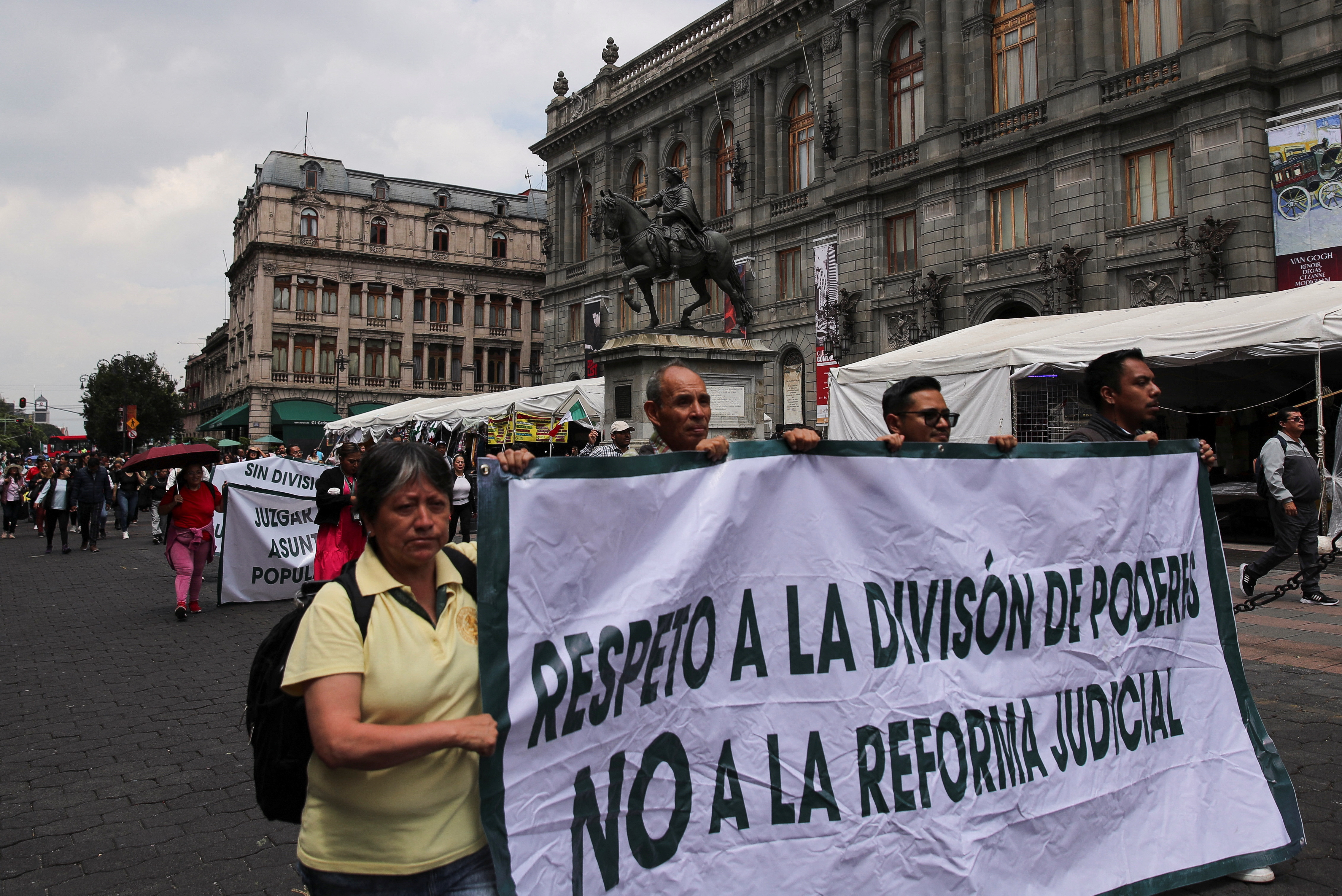 Protest against a highly contested judicial reform proposal, in Mexico City