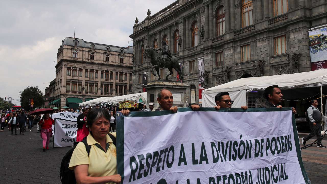 Protest against a highly contested judicial reform proposal, in Mexico City