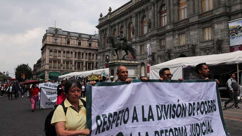 Protest against a highly contested judicial reform proposal, in Mexico City
