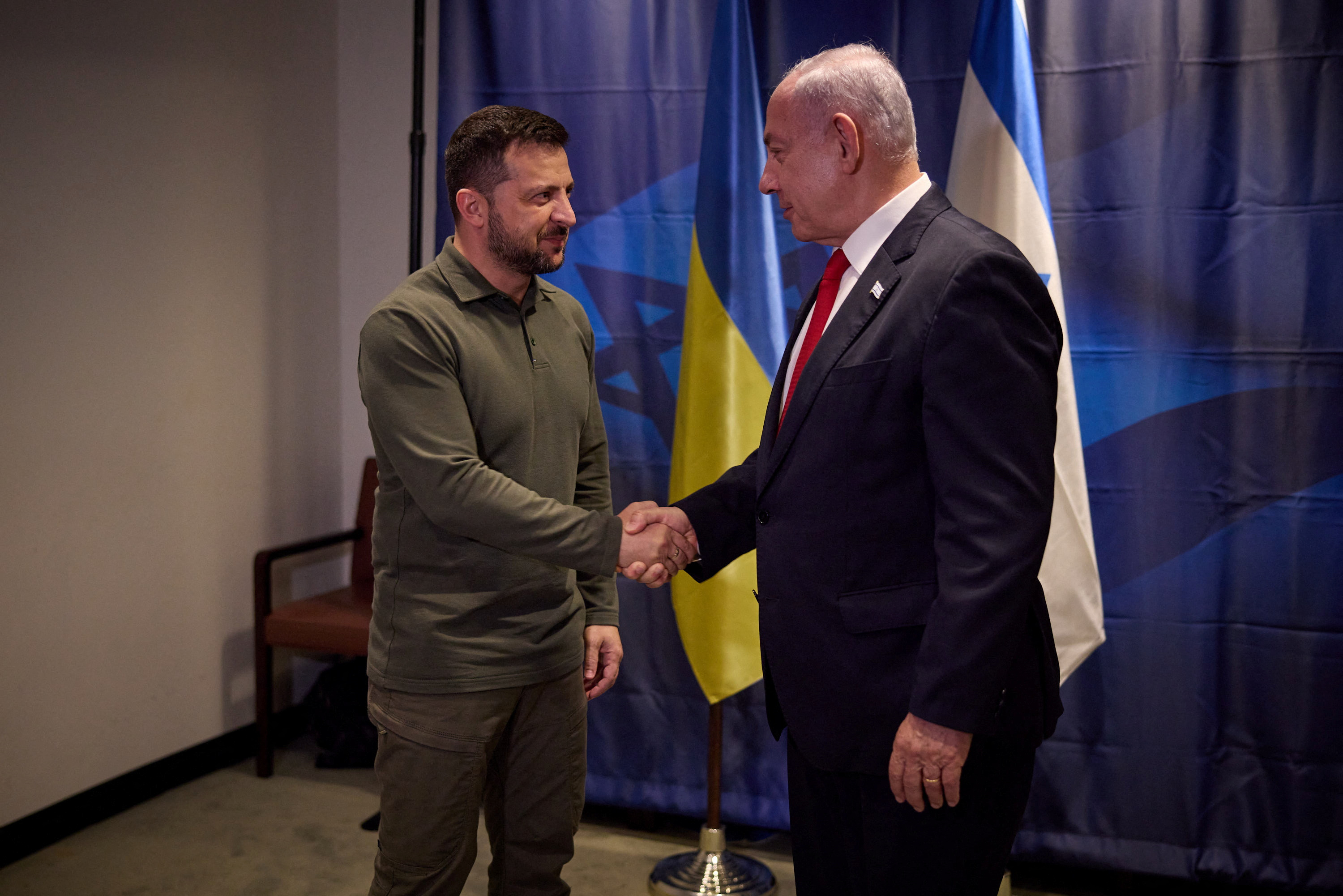 Ukraine's President Zelenskiy meets Israeli Prime Minister Netanyahu during the U.N. General Assembly in New York