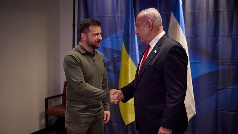 Ukraine's President Zelenskiy meets Israeli Prime Minister Netanyahu during the U.N. General Assembly in New York