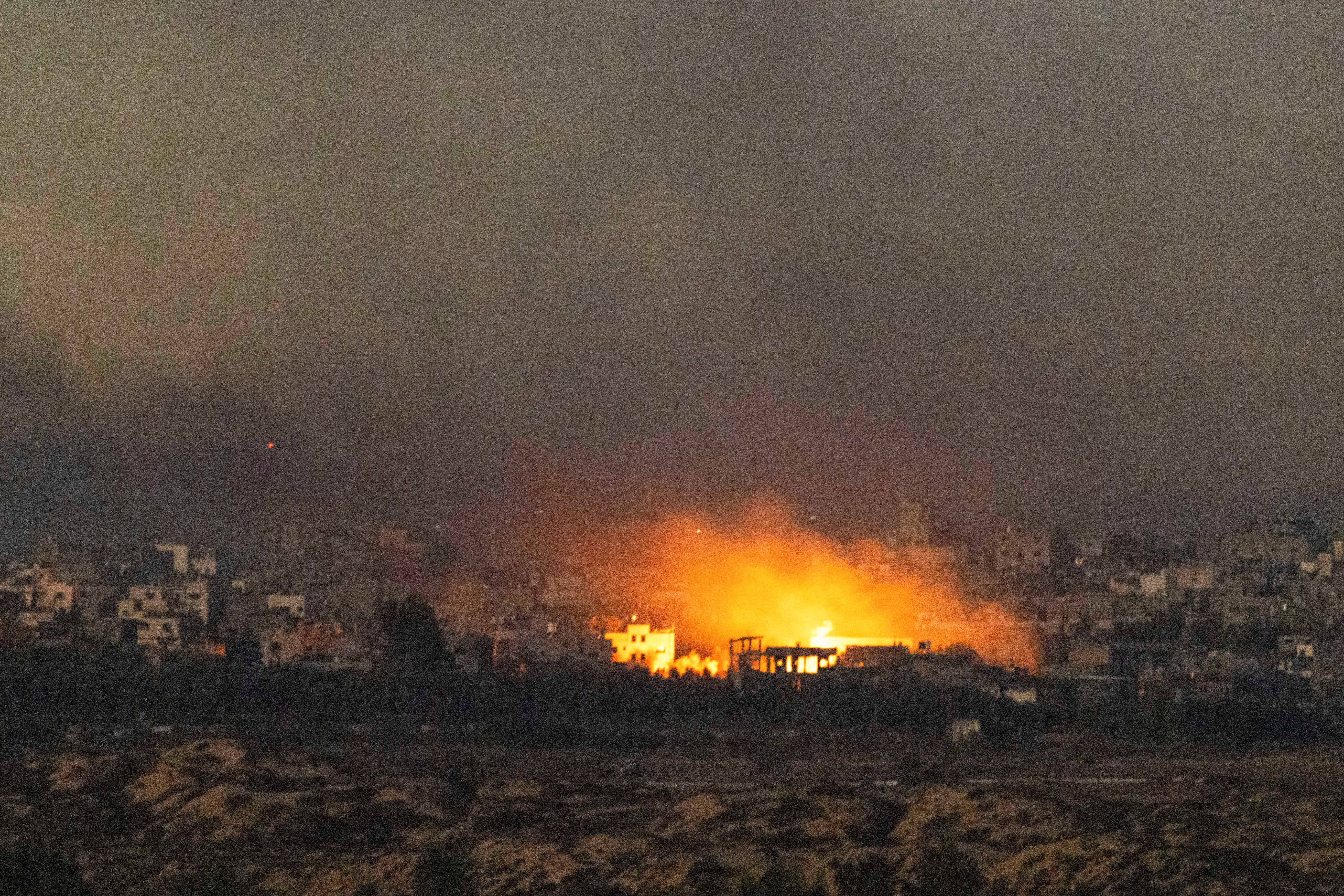 Smoke rises from North Gaza, as seen from Ashkelon
