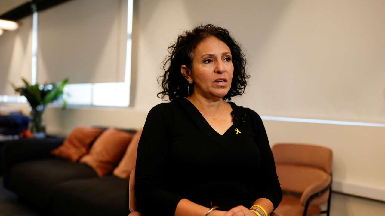 Interview with Meirav Leshem Gonen, mother of Romi Gonen, one of the hostages kidnapped in the deadly October 7 attack on Israel by Palestinian Islamist group Hamas from Gaza, in Tel Aviv