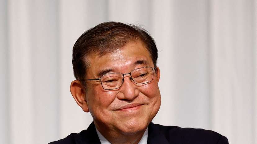 Shigeru Ishiba, the newly elected leader of Japan's ruling party, the Liberal Democratic Party (LDP) holds a press conference after the LDP leadership election, in Tokyo,