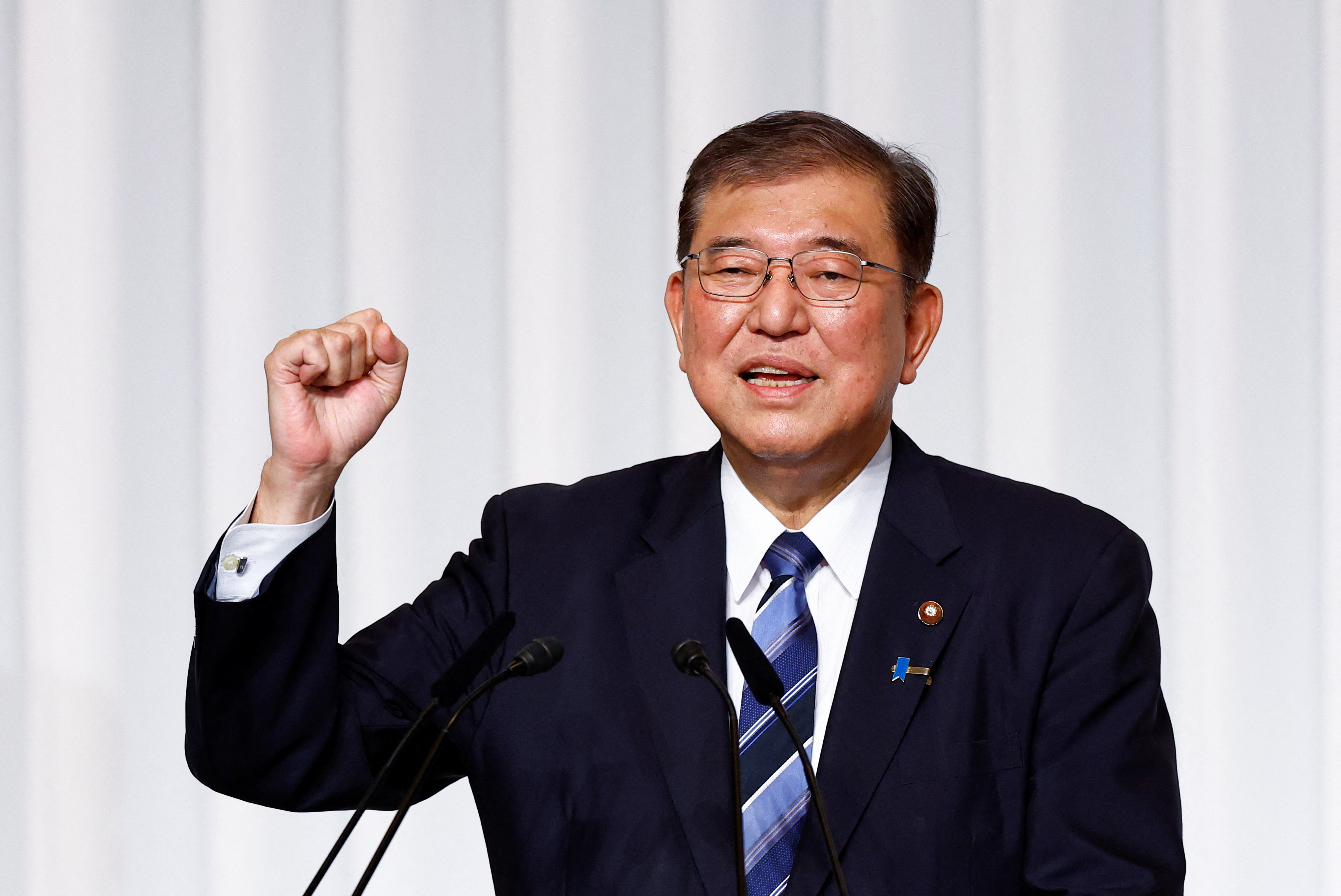 Japan's new LDP leader holds a press conference