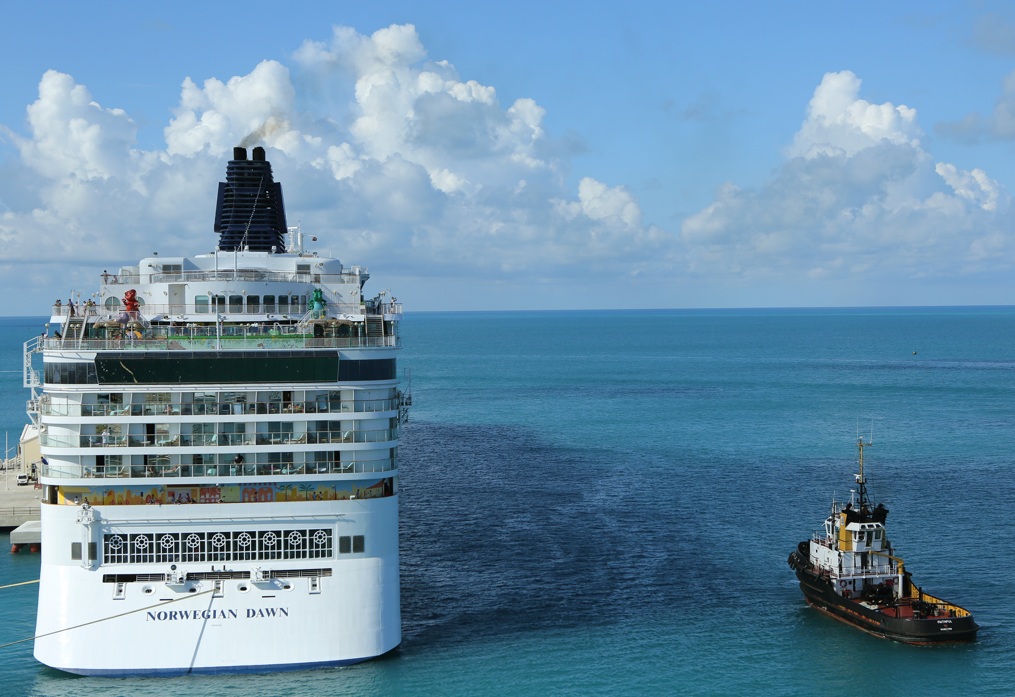 FILE PHOTO: Cruise ship Norwegian Dawn departs port near Hamilton Bermuda