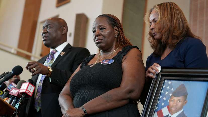 FILE PHOTO: Chantemekki Fortson, mother of U.S. Airman Roger Fortson, reacts to firing of Florida Sheriff Deputy