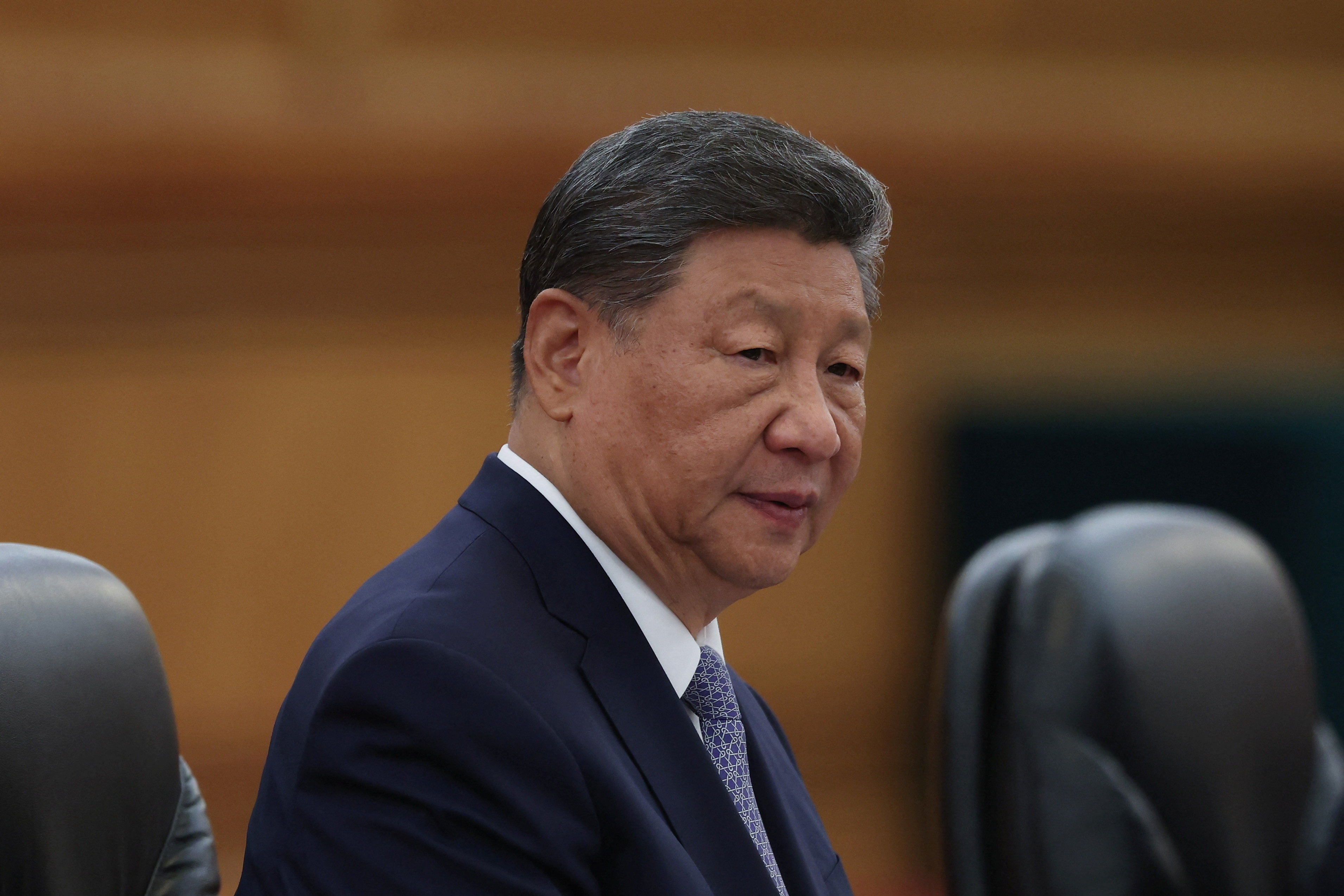 FILE PHOTO: Chinese President Xi Jinping attends a bilateral meeting with President of Congo Republic Denis Sassou Nguesso (not pictured) in The Great Hall of the People on September 04, 2025 in Beijing