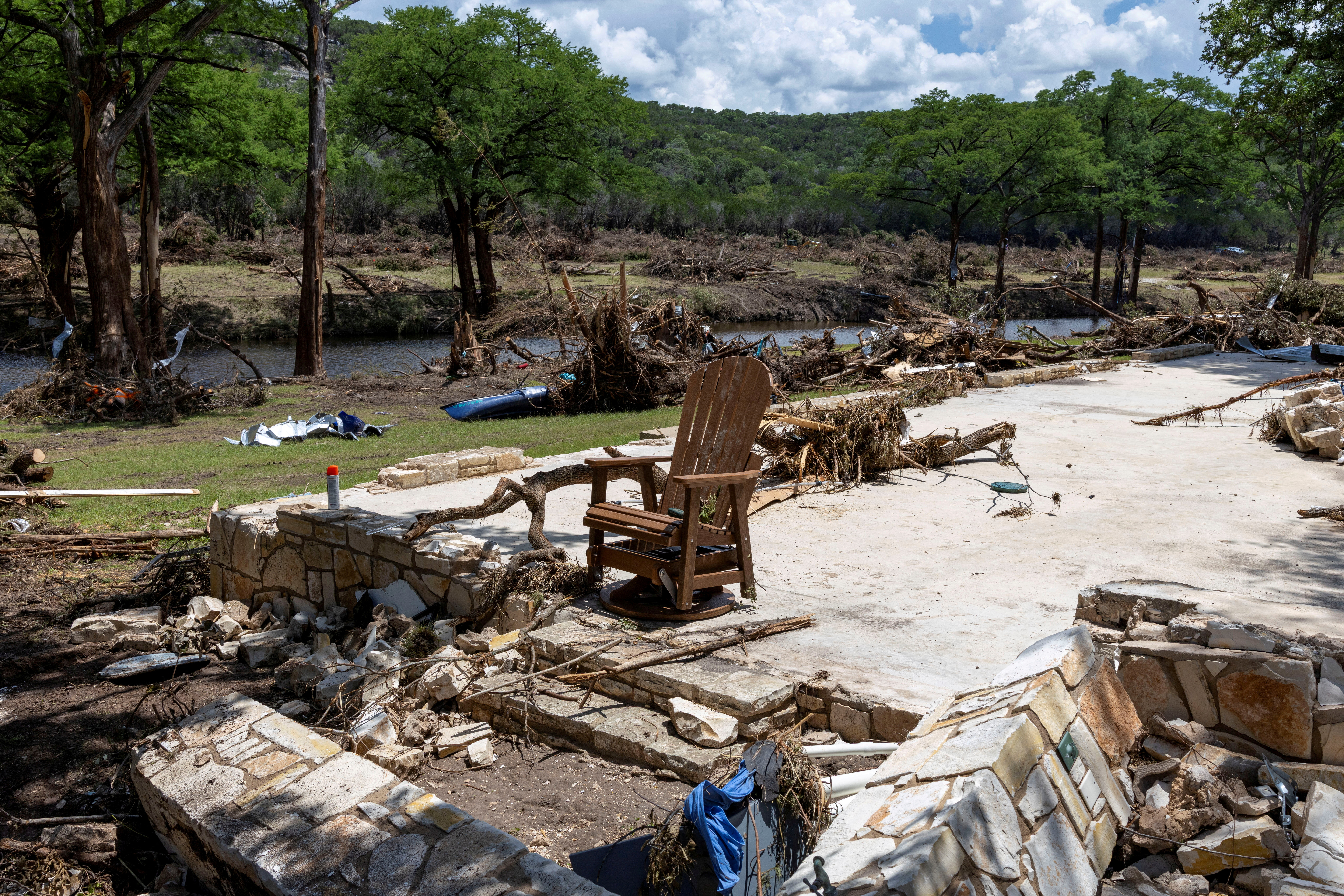 FILE PHOTO: Aftermath of deadly flooding in Hunt, Texas