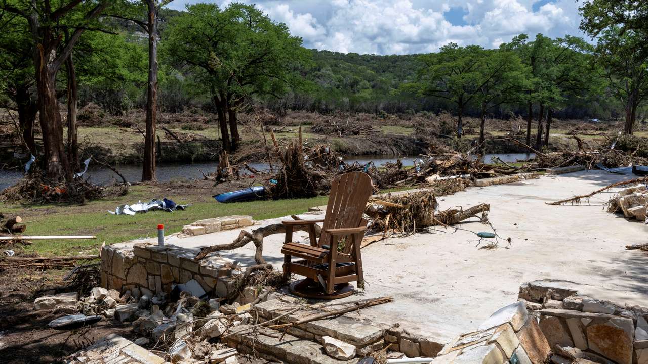 FILE PHOTO: Aftermath of deadly flooding in Hunt, Texas