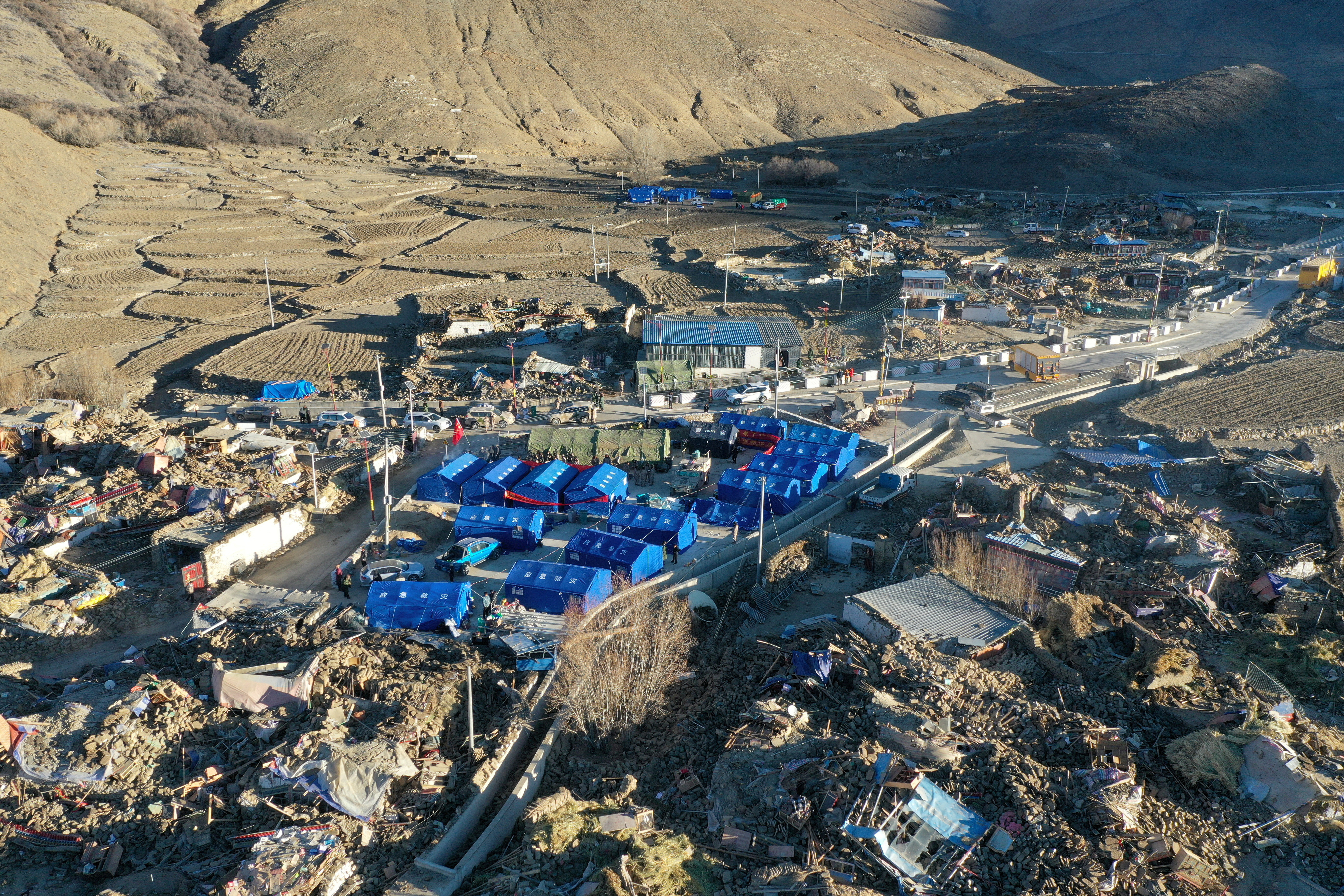 FILE PHOTO: Aftermath of earthquake in Tibet