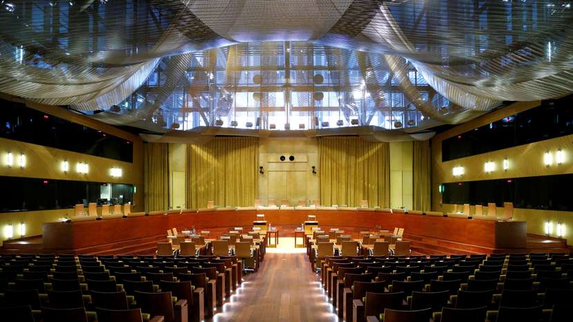 FILE PHOTO: A general view shows the main courtroom of the European Court of Justice in Luxembourg