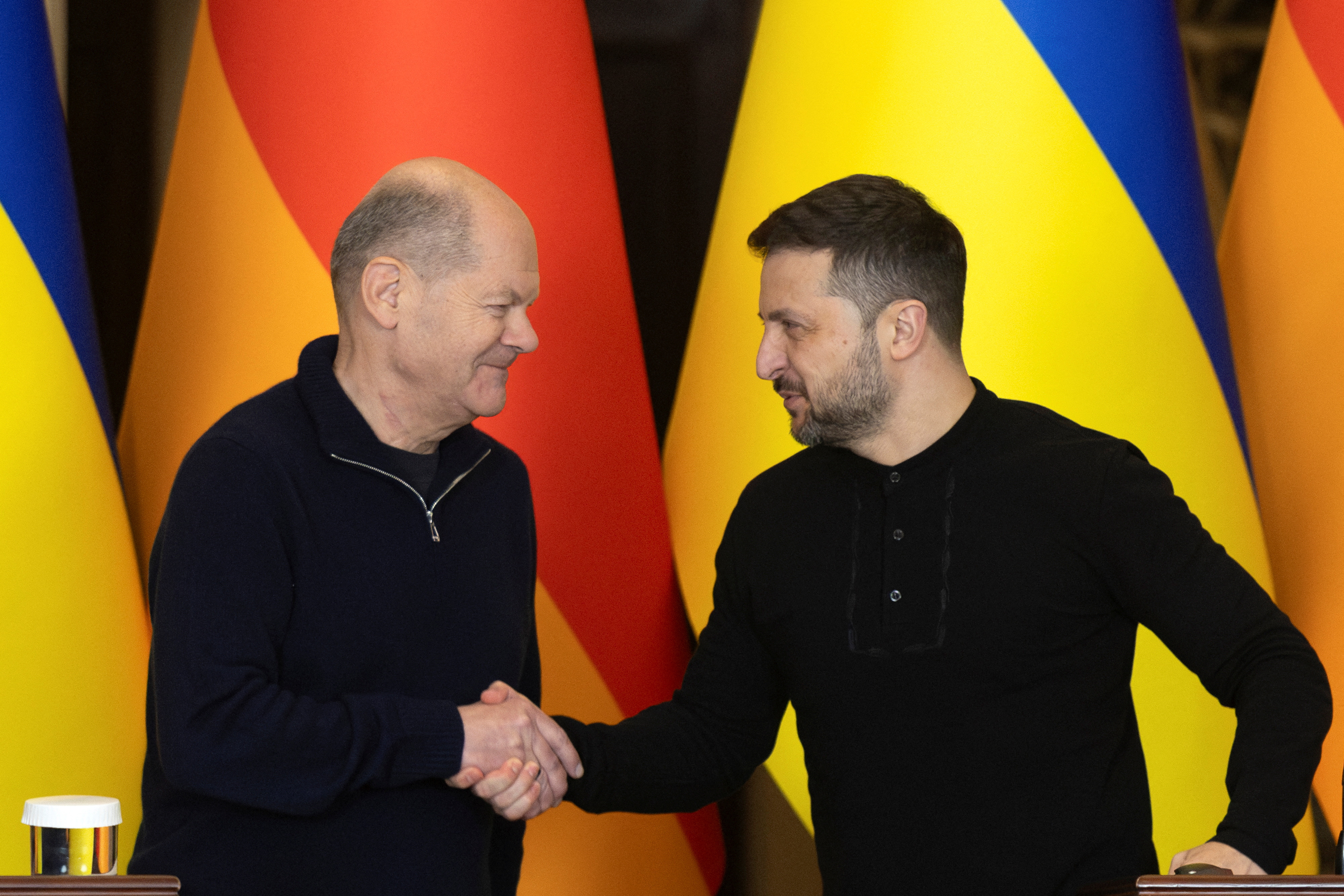 German Chancellor Olaf Scholz meets Ukrainian President Volodymyr Zelenskiy in Kyiv