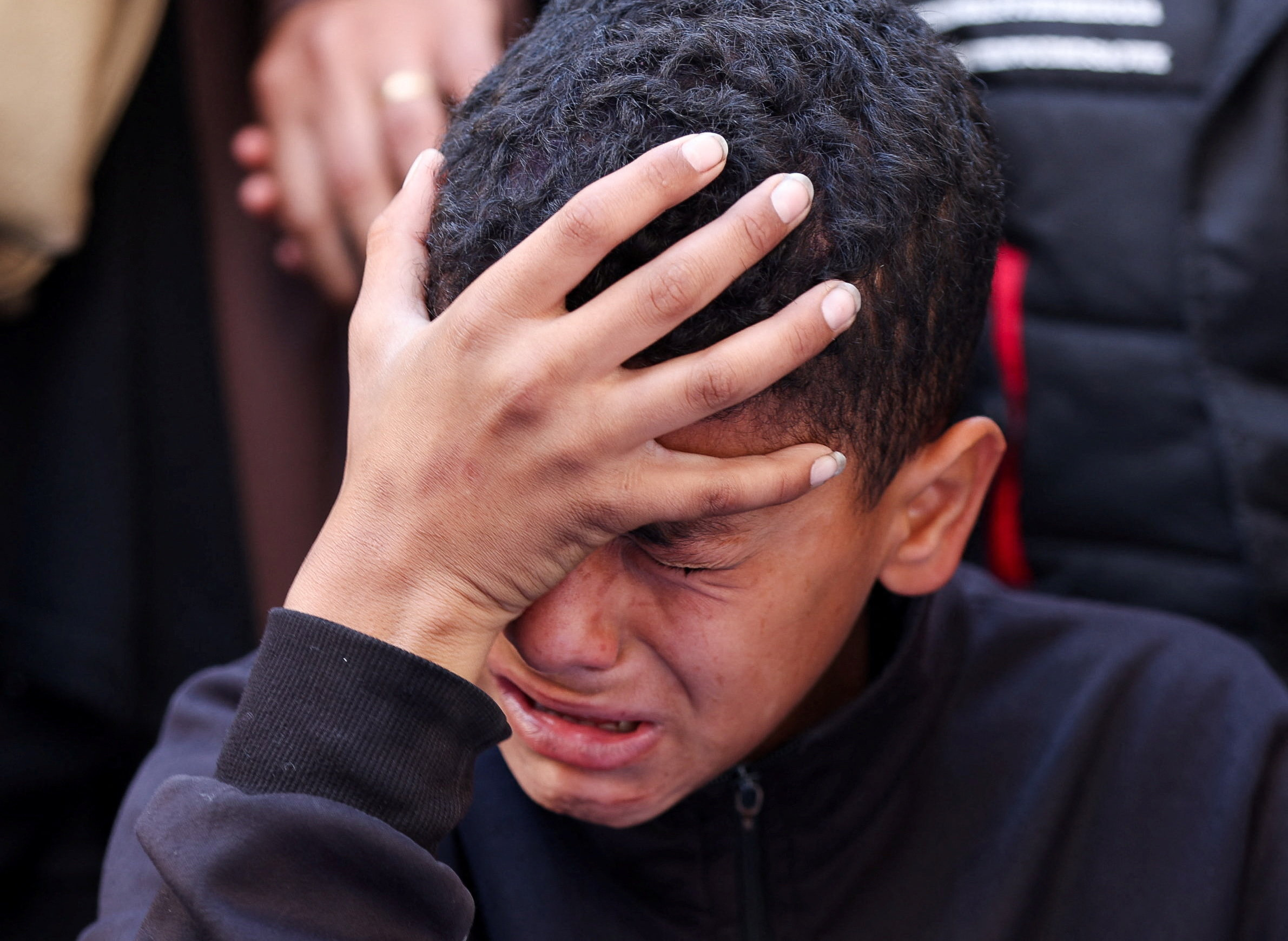 The funeral of Palestinians who, according to medics, were killed in an Israeli strike, in Gaza City